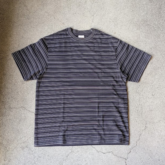 yonetomi new basic,ヨネトミ ニューベーシック,yonetomi 通販,yonetomi 東京取り扱い店舗,GARMENT DYED RANDOM BORDER T-SHIRT