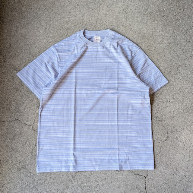 yonetomi new basic,ヨネトミ ニューベーシック,yonetomi 通販,yonetomi 東京取り扱い店舗,GARMENT DYED RANDOM BORDER T-SHIRT
