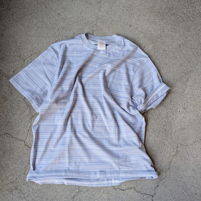 yonetomi new basic,ヨネトミ ニューベーシック,yonetomi 通販,yonetomi 東京取り扱い店舗,GARMENT DYED RANDOM BORDER T-SHIRT