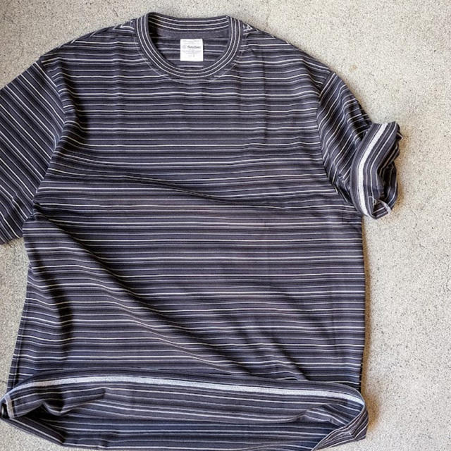 yonetomi new basic,ヨネトミ ニューベーシック,yonetomi 通販,yonetomi 東京取り扱い店舗,GARMENT DYED RANDOM BORDER T-SHIRT