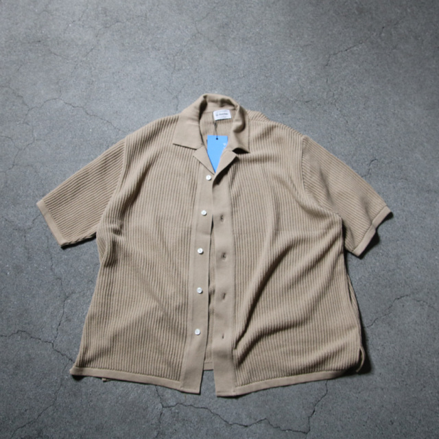 yonetomi new basic,ヨネトミ ニューベーシック,yonetomi 通販,yonetomi 東京取り扱い店舗,コットン透かしニットシャツ,95-252-032