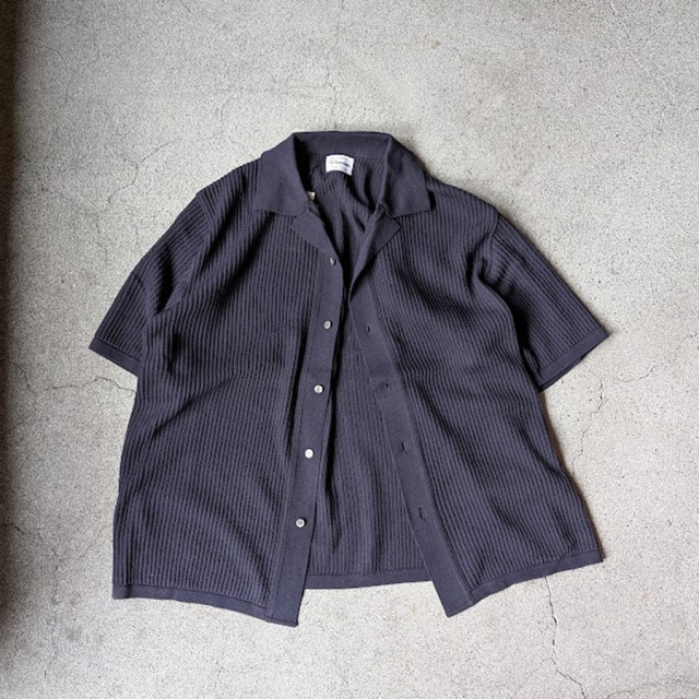 yonetomi new basic,ヨネトミ ニューベーシック,yonetomi 通販,yonetomi 東京取り扱い店舗,COTTON SUKASHI KNIT SHIRT