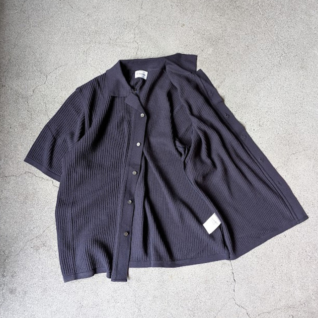 yonetomi new basic,ヨネトミ ニューベーシック,yonetomi 通販,yonetomi 東京取り扱い店舗,COTTON SUKASHI KNIT SHIRT