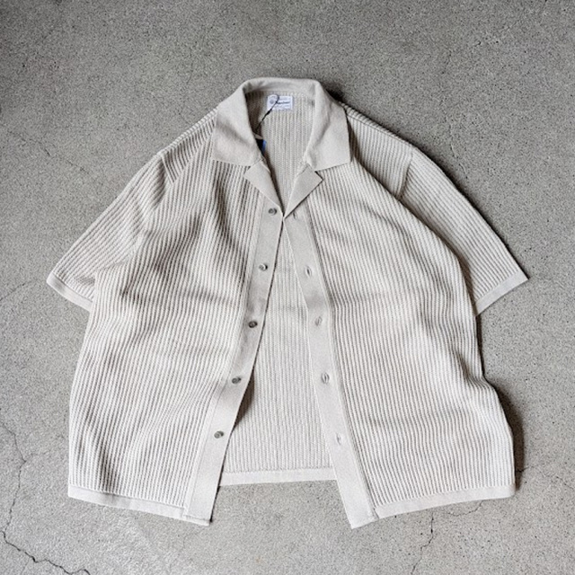 yonetomi new basic,ヨネトミ ニューベーシック,yonetomi 通販,yonetomi 東京取り扱い店舗,COTTON SUKASHI KNIT SHIRT