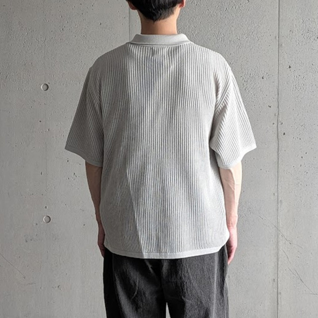 yonetomi new basic,ヨネトミ ニューベーシック,yonetomi 通販,yonetomi 東京取り扱い店舗,COTTON SUKASHI KNIT SHIRT