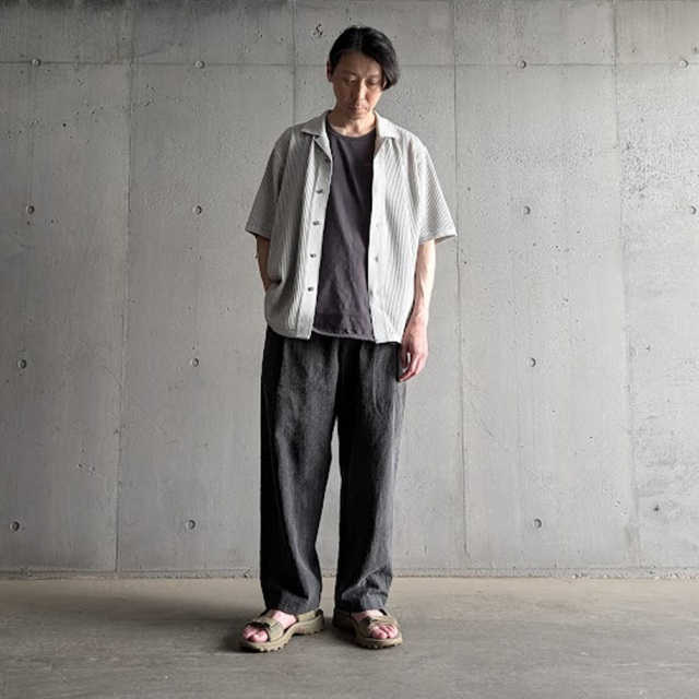 yonetomi new basic,ヨネトミ ニューベーシック,yonetomi 通販,yonetomi 東京取り扱い店舗,COTTON SUKASHI KNIT SHIRT