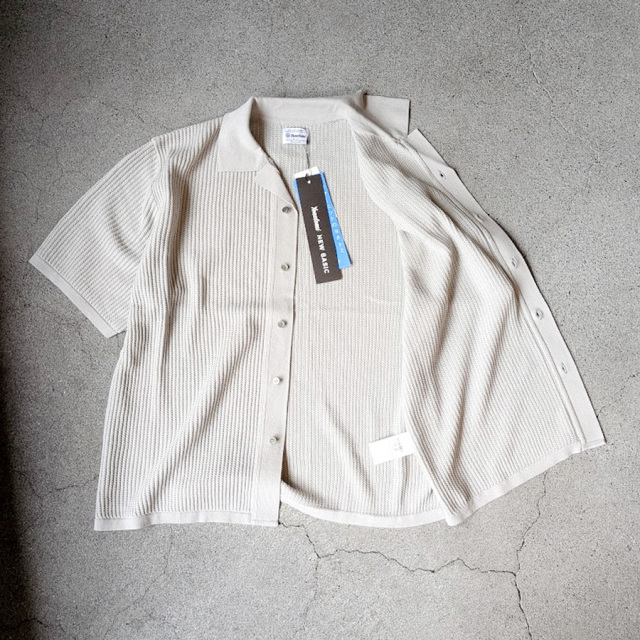 yonetomi new basic,ヨネトミ ニューベーシック,yonetomi 通販,yonetomi 東京取り扱い店舗,COTTON SUKASHI KNIT SHIRT