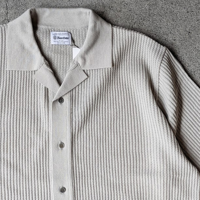 yonetomi new basic,ヨネトミ ニューベーシック,yonetomi 通販,yonetomi 東京取り扱い店舗,COTTON SUKASHI KNIT SHIRT