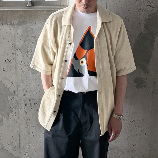 yonetomi new basic,ヨネトミ ニューベーシック,yonetomi 通販,yonetomi 東京取り扱い店舗,SURFER MOLE KNIT SHIRT