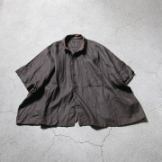 KLASICA 通販,KLASICA 東京取り扱い店舗,KLASICA,クラシカ,SH-047,EXTRA DROPPED 1/2 SLEEVE SHIRTS / BENGARA & SUMI COATED LINEN