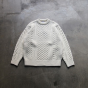 yonetomi new basic,ヨネトミ ニューベーシック,山形ニット,ニットファクトリーブランド,セーター,reborn wool aran knit p/o