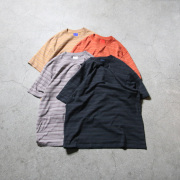 yonetomi new basic,ヨネトミ ニューベーシック,yonetomi 通販,yonetomi 東京取り扱い店舗,GARMENT DYED RANDOM BORDER T-SHIRT