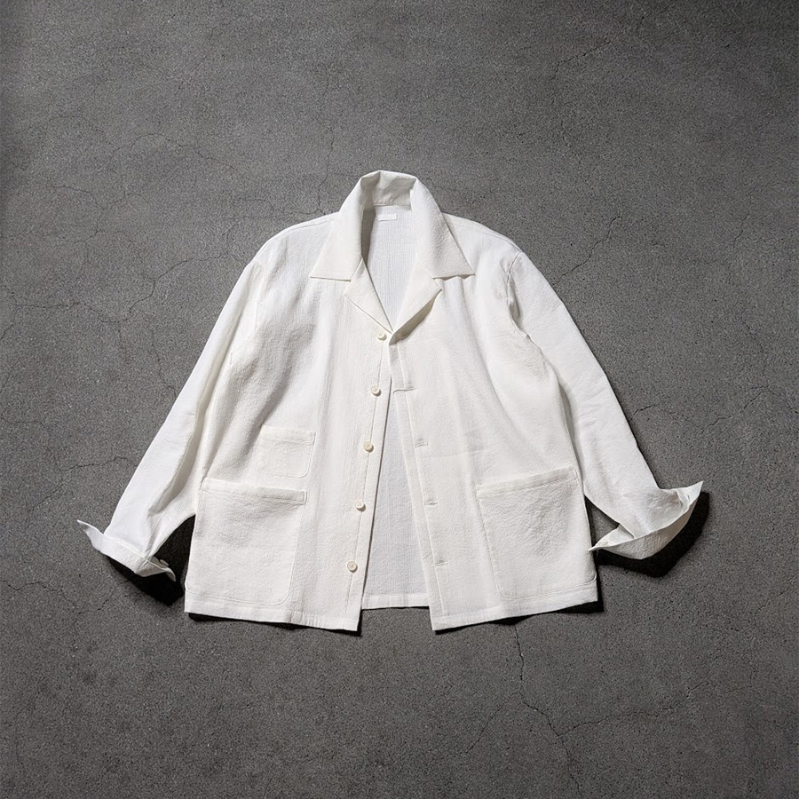 SEEALL SMOKINGシャツ 定価17600円 SAW43 SH305 サイズ38 バックボタン ブラウス シャツ ホワイト レディース シーオール【中古】6-0224M♪ SEEALL (シーオール) [EXTRA OVER BAND COLLAR SHIRTS] オーバーサイズ