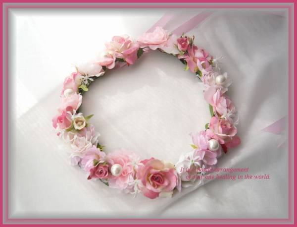 花冠♪はなかんむり♪ピンク薔薇rose【HK0001】【ROMANTIC】【ロマンティック】