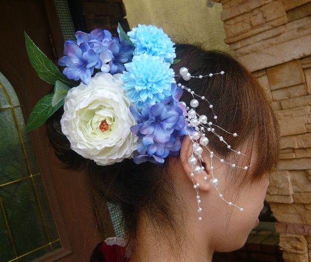 いいスタイル 成人式 髪飾り 造花 ヘアピン Philios Be