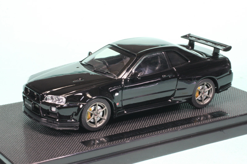 エブロ 1/43 ニッサン スカイライン GT-R R34 Vスペック2 ブラック 44151