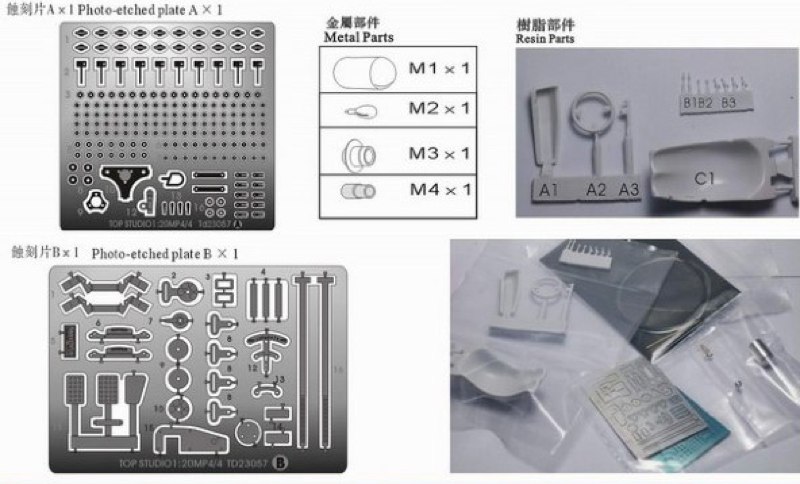 トップスタジオ 1/20 マクラーレン MP4/4 コックピットディティール