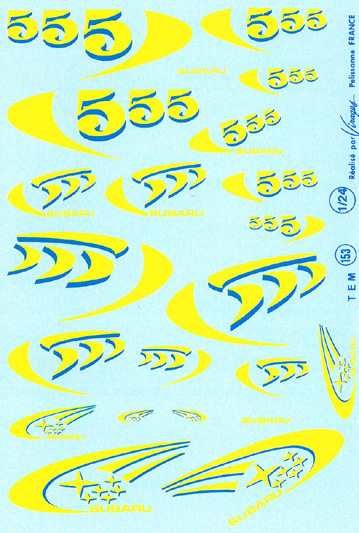 ビラージュ デカール 1/24 用 555スバル VIR153 ミニカーショップ ロム