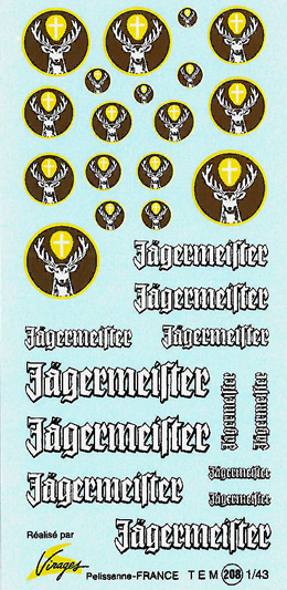 ビラージュ デカール 1/43,1/32 用 イエガーマイスター Jagermeister