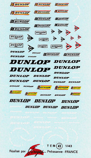 ビラージュ デカール 1/43 用 ダンロップ DUNLOP VIR049 ミニカー