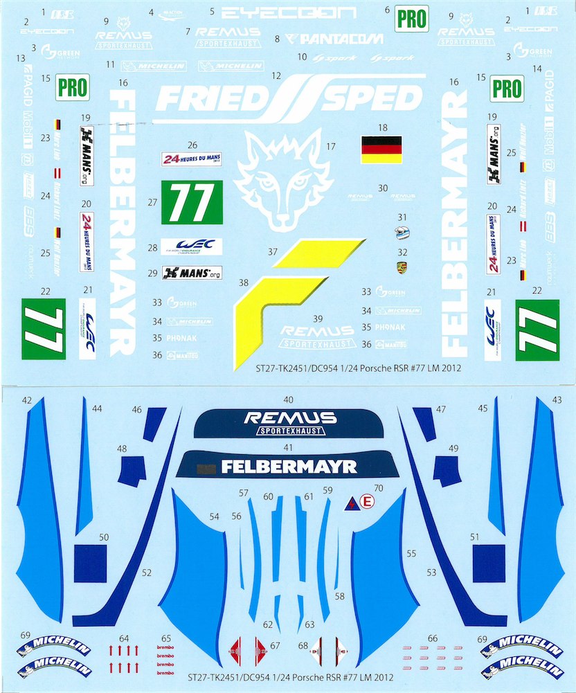 るるる専用 スタジオ27 デカール 1/24 ポルシェ 911 GT3 RSR 