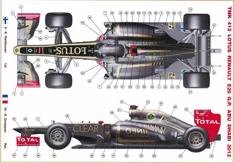 F1 ロメイン・グロージャン直筆サイン入り 2012年ロータス・ルノー F1