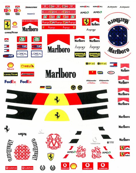 MSMクリエイション 1/12 M.シューマッハ フィギュア用 デカール