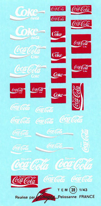 逸品 コカ・コーラ特製飾り額 ビラージュ デカール 1/43 用 コカ コーラ Coca Cola VIR039