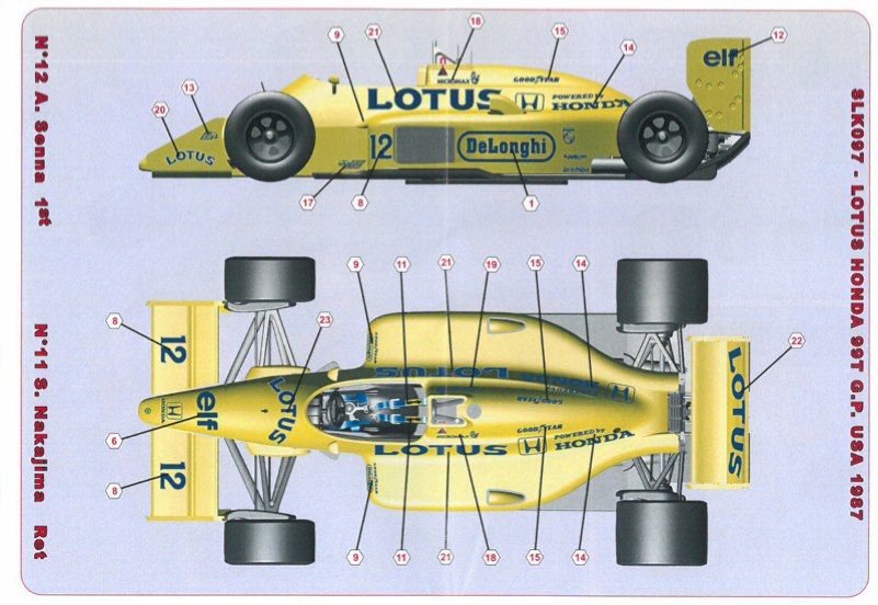 タメオ 1/43 メタルキット ロータス 99T ホンダ U.S.A.GP 1987