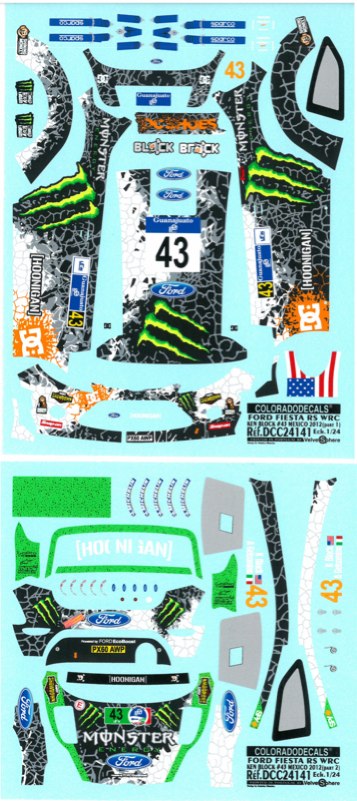 スタートレック　テディベア　Fiesta コロラドデカール 1/24 フォード フィエスタ RS WRC 「Monster Energy