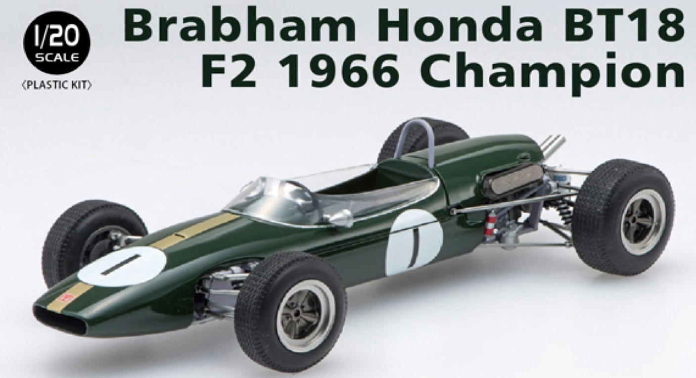 エブロ 1/20 プラモデル ブラバム BT18 ホンダ F2 1966 チャンピオン J.ブラバム　20022