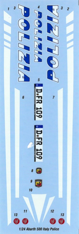 スタジオ27 デカール 1/24 アバルト 500 イタリア警察 (フジミ