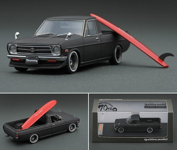 Ig1395 宮沢模型特注イグニッションモデル 1 43 ニッサン サニー トラック ロング B121 マットブラック ミニカーショップ ロム