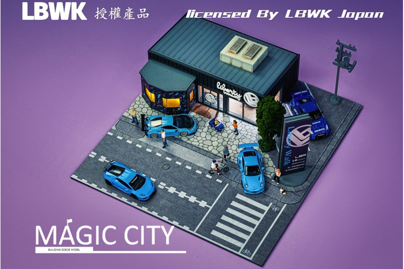 Amazon.co.jp: LBWKジオラマ MoreArt 駐車場 点灯組立式ガレージ