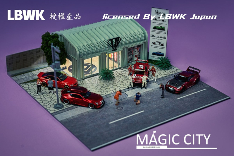 [予約] MAGIC CITY 1/64 ジオラマ LBWK ショールーム (LEDライト付)　110037