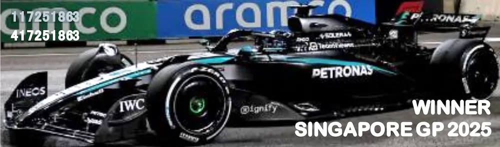 [予約] ミニチャンプス 1/43 メルセデス-AMG ペトロナス F1チーム W16 E パフォーマンス ジョージ・ラッセル シンガポールGP 2025 ウィナー