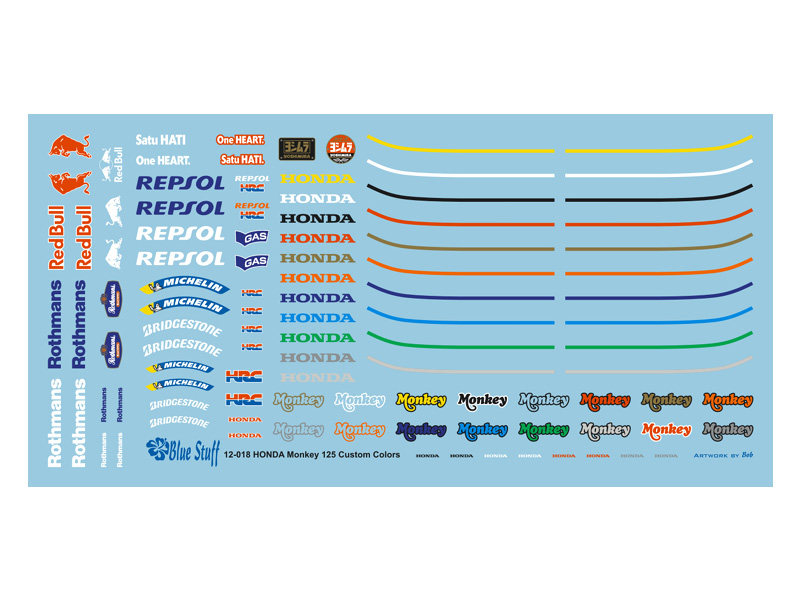 ブルースタッフ 1/12 ホンダ モンキー ドレスアップデカール (タミヤ対応)　12-018