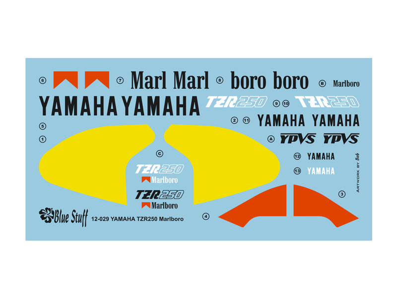 ブルースタッフ 1/12 デカール ヤマハ TZR250 マルボロ ハセガワ