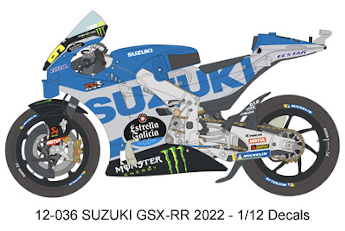 ブルースタッフ 1/12 スズキ GSX-RR モトGP 2022 フルデカール タミヤ対応　12-036