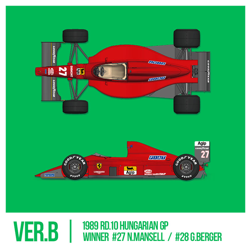 モデルファクトリーヒロ 1/43 フルディティールメタルキット フェラーリ F189 640 1989 Ver.B ハンガリーGP N.マンセル ウィナー/G,ベルガー　MFH-K784