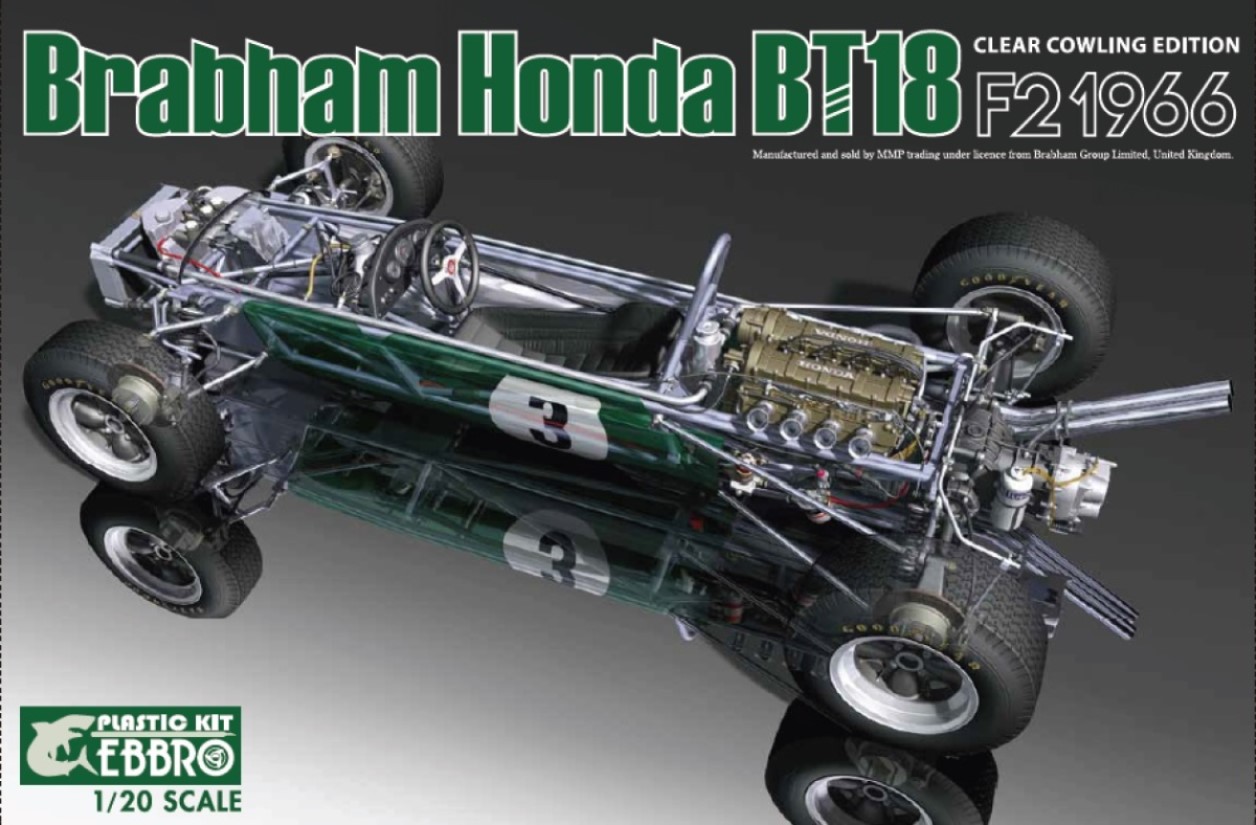 エブロ 1/20 プラモデル ブラバム BT18 ホンダ F2 1966 チャンピオン J.ブラバム クリアーカウル　20025