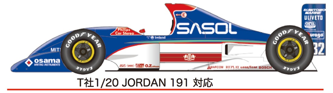 スタジオ27 1/20 トランスキット ジョーダン 192 イギリスGP 1992 (タミヤ対応)　TK2029R