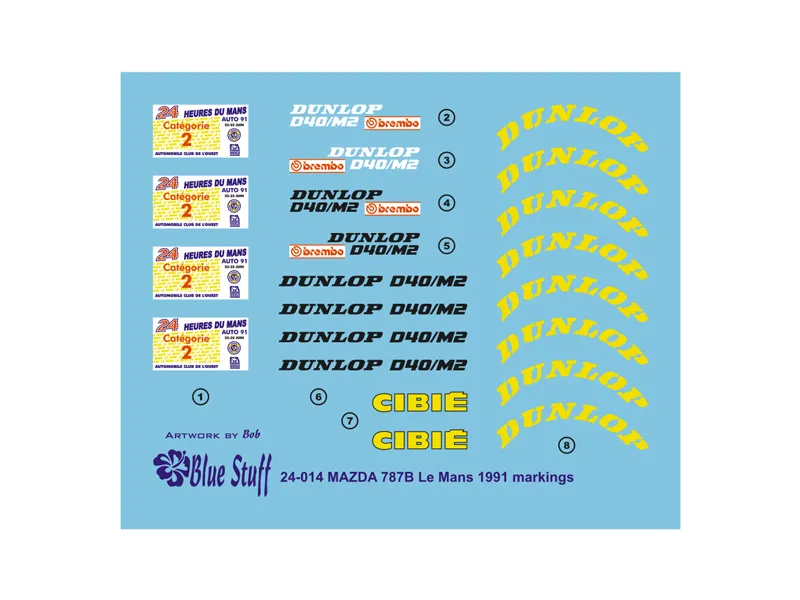 ブルースタッフ 1/24 マツダ 787B ルマン 1991 オプションデカール タミヤ対応　24-014