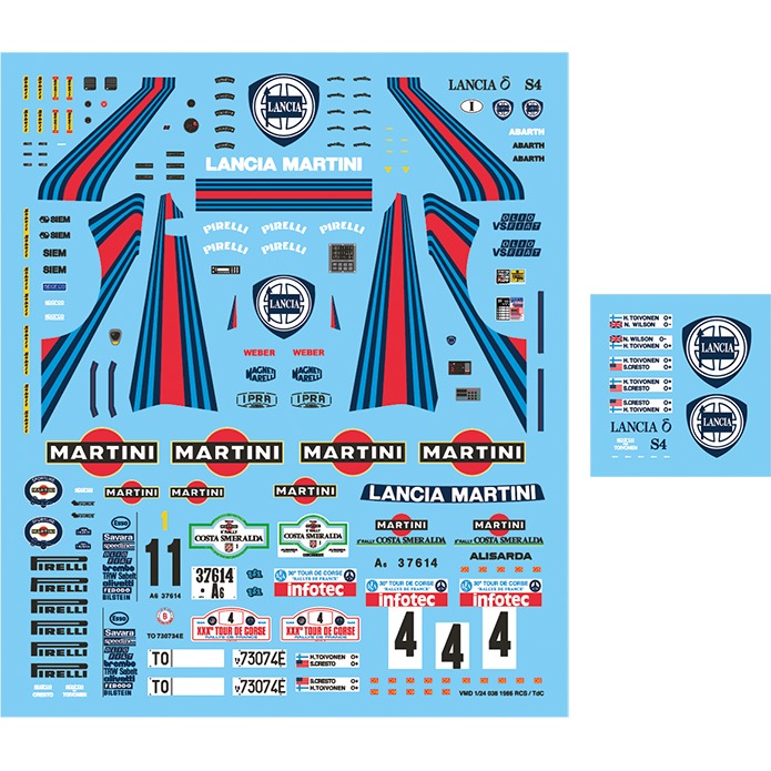 VM Decals (ベクターマジックデカール) 1/24 ランチア デルタ S4 コスタ スメラルダ ラリー/ツールドコルス 1986 フルスポンサーデカール　D24-012