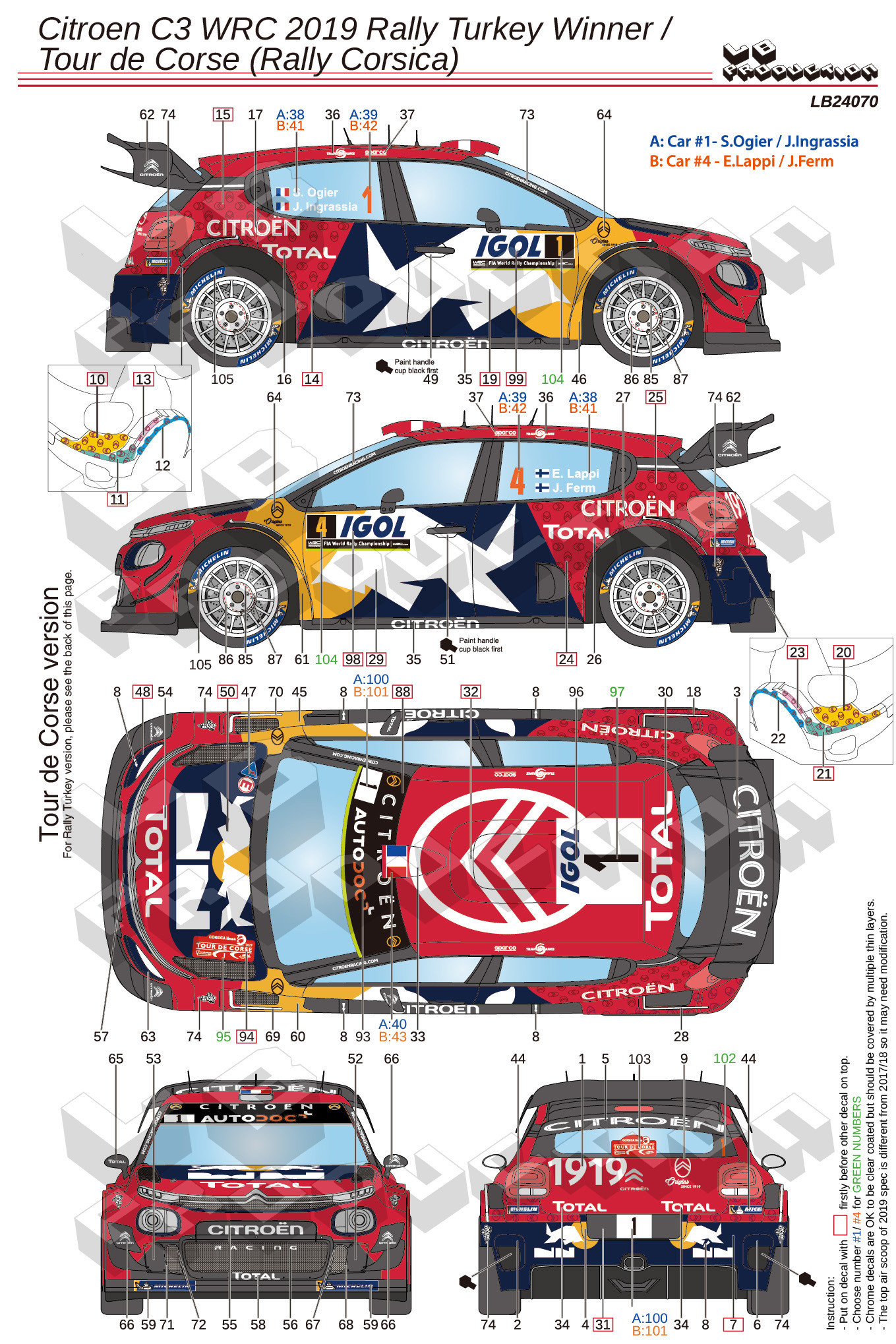 LBプロダクション 1/24 シトロエン C3 WRC ツールドコルス