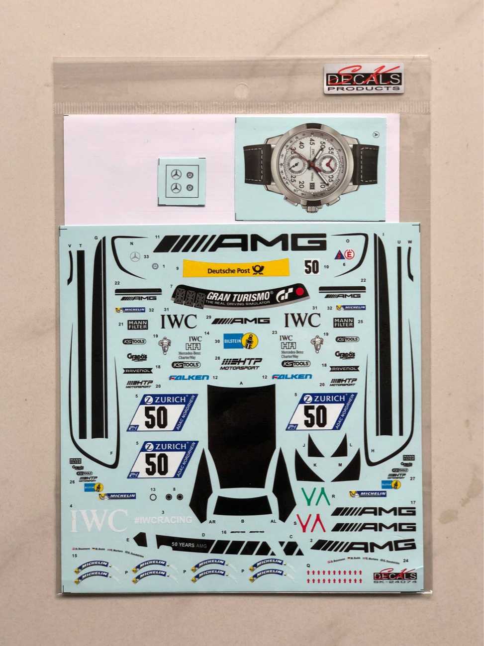 [メーカー完売]　SK Decal 1/24 メルセデス AMG GT ニュル 24h 2017 No.5 フルスポンサーデカール (タミヤ対応)　SK24074