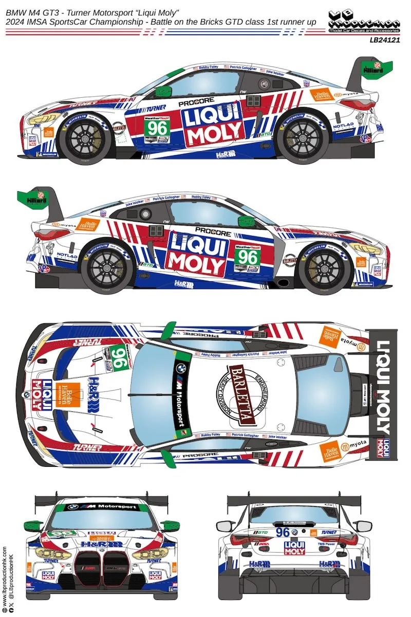 LBプロダクション 1/24 BMW M4 GT3 Turner“リキモリ” 2024 IMSA バトル