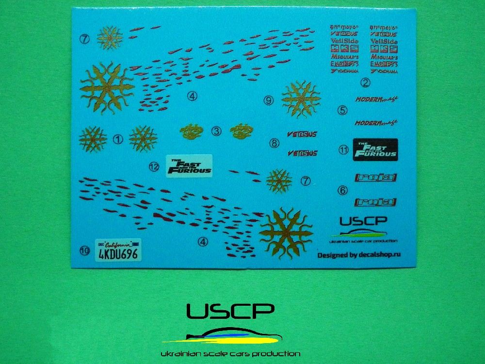 USCP 1/24 ホンダ S2000 ワイルドスピード ジョニー トラン デカール　24A062