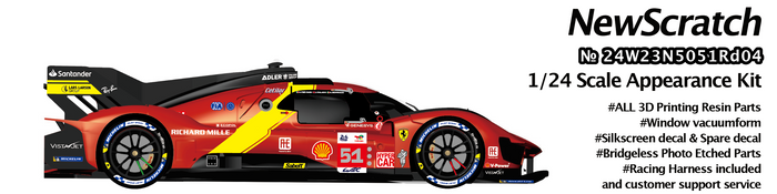 ニュースクラッチ 1/24 3Dプリントキット ロッソ ボールティング ホース  サルテサーキット 2023 No.51 ウィナー / No.50 トロフィー付き　24W23N5051Rd04