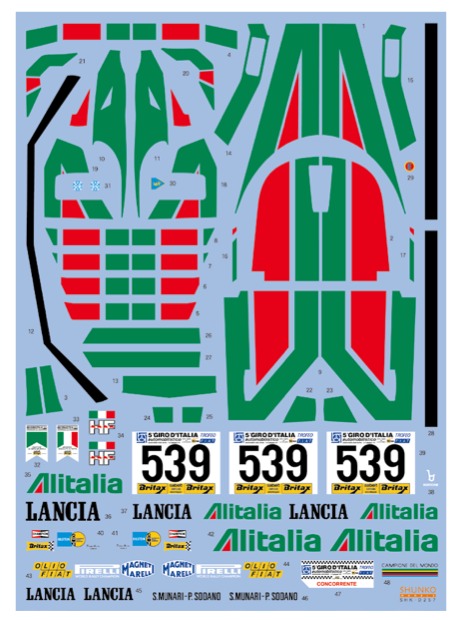 シュンコーモデル 1/24 ランチア ストラトス ターボ アリタリア 1977 フルスポンサーデカール (タミヤ対応)　SHK-D257